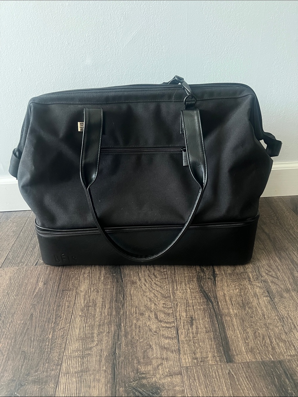 Beis Black Convertible Weekender Duffel Bag